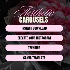 100 Aesthetic Pink Carousel Canva Templates | Resell Rights Included