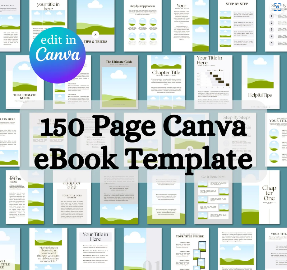 The Complete Canva eBook Toolkit – 150 Editable Templates for Courses, Workbooks & Digital Products