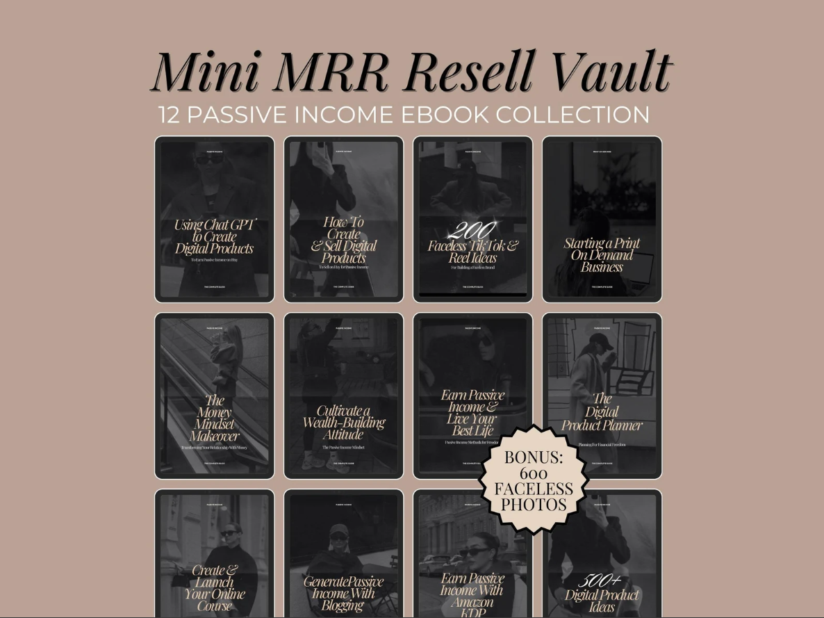 The Ultimate Passive Income Library | Digital eBook Bundle with Full MRR Rights