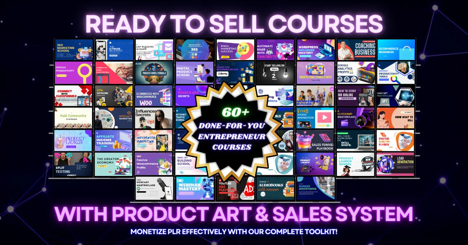 60+ Ready-Made PLR Video Courses for Entrepreneurs | DFY Digital Products & Sales Funnels
