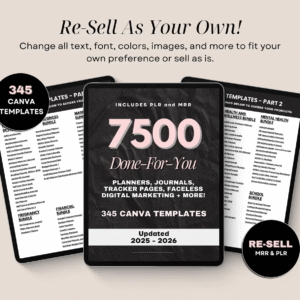 7500+ Ready-to-Use Canva Templates | DFY Digital Bundle 2025-2026 | PLR & MRR Resell Rights