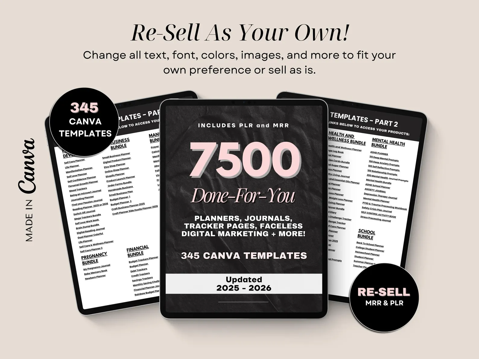 7500+ Ready-to-Use Canva Templates | DFY Digital Bundle 2025-2026 | PLR & MRR Resell Rights - Image 8