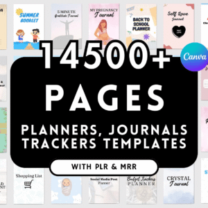 15,000+ Pages PLR Canva Template Mega Bundle | 200 Editable Planners & Templates
