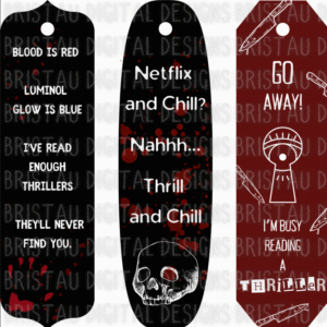 Dark Suspense Bookmark Collection | Printable Thriller Designs